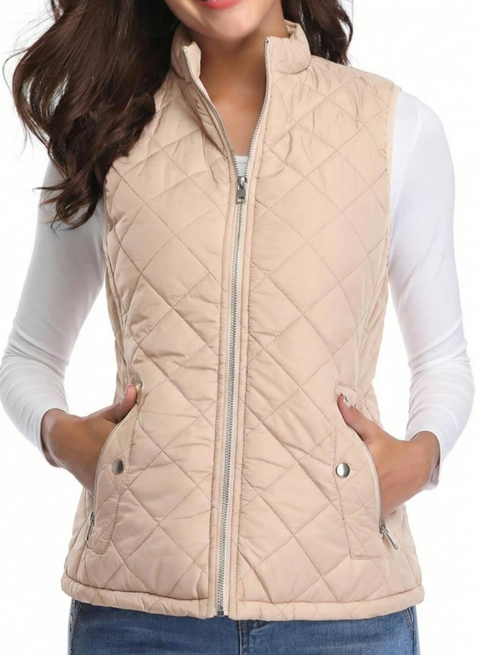 Fuinloth Women's Quilted Vest Lightweight Puffer NWT Large